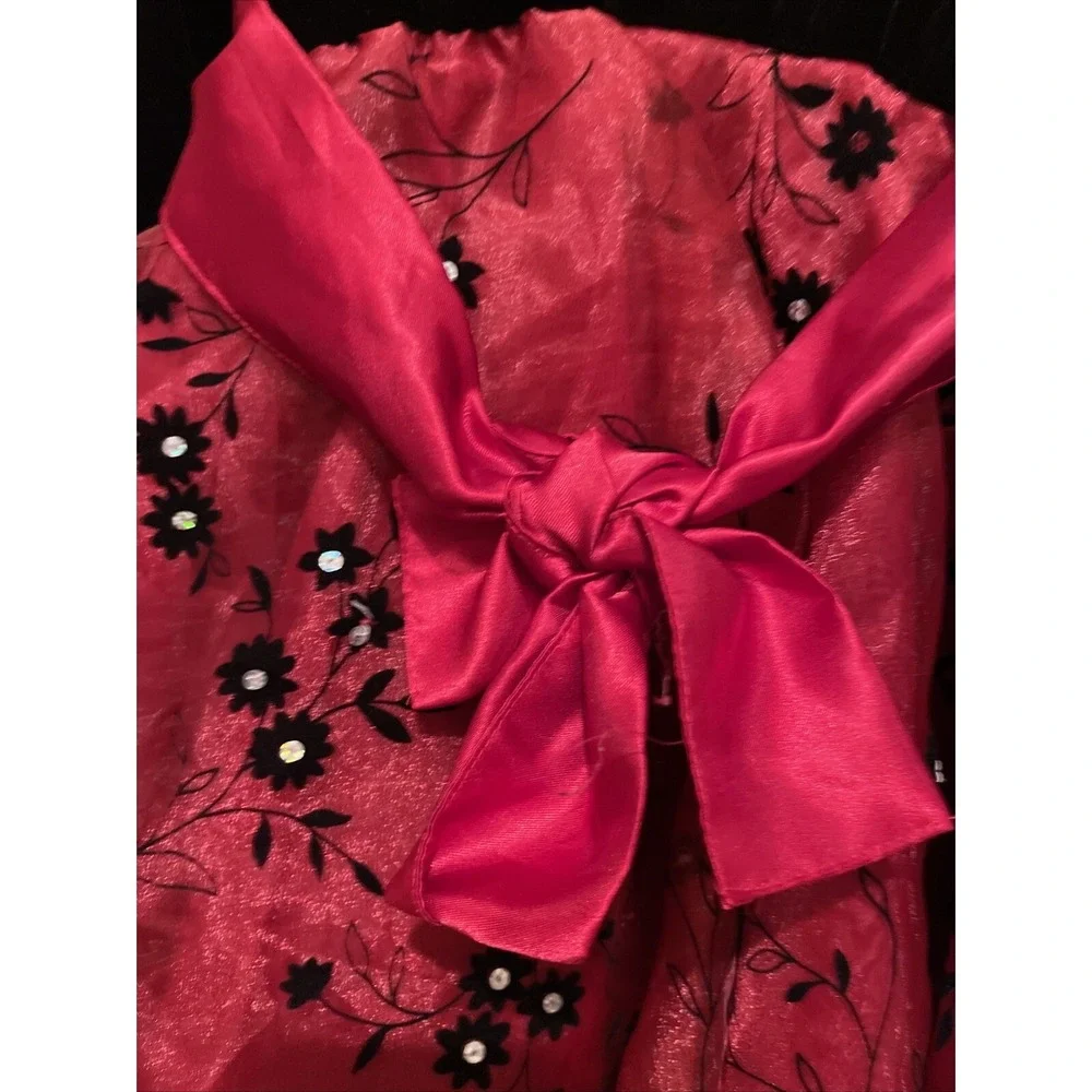 Blueberi Boulevard Flower Girl Princes 3T Dress Red And‎ Bodice Black Velvet